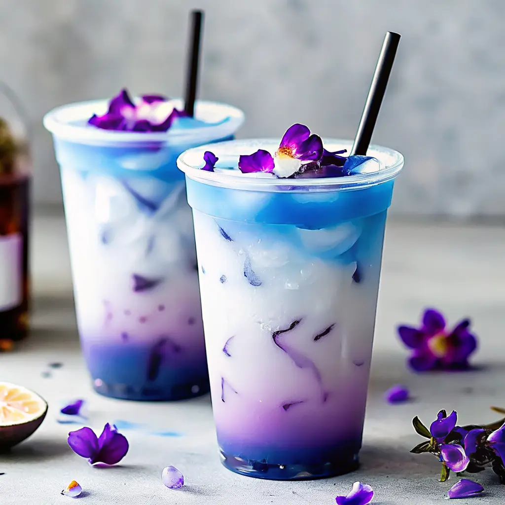 Iced Butterfly Pea Flower Latte