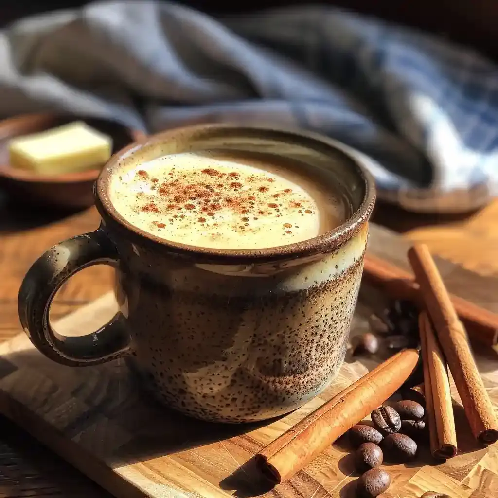 2 ingredient coffee loophole recipe with cinnamon and black coffee served in a rustic mug